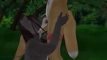 Abspielen 3D Hentai Cartoon BDSM Domina Cowgirl Dreier Pelzwald